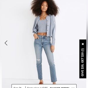 NWT Madewell mid-rise perfect vintage jeans, size 25